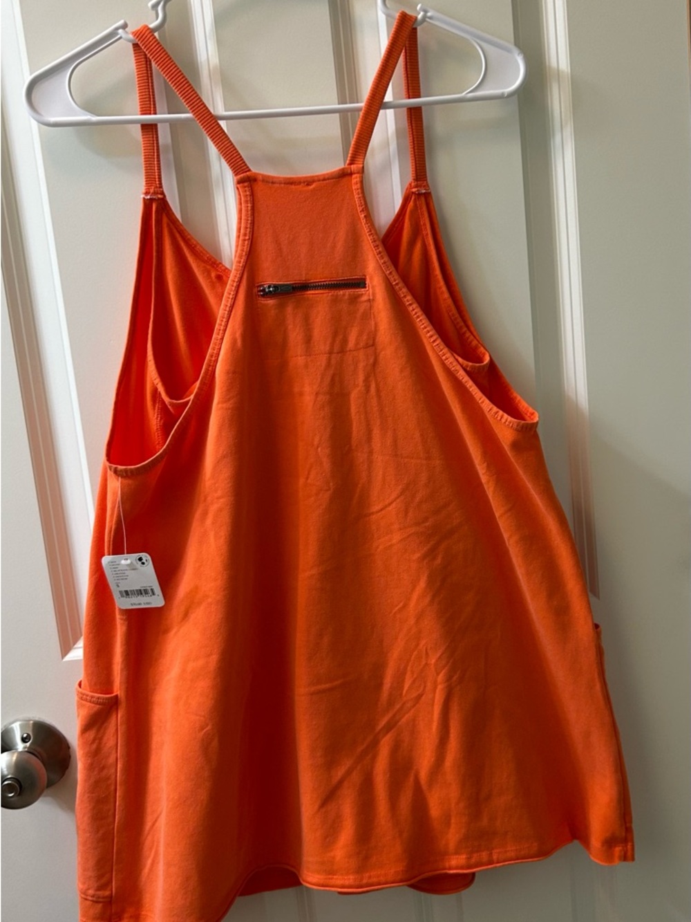 Free People White Mini Dress with Coral Pocket Motif - Picture 5 of 8